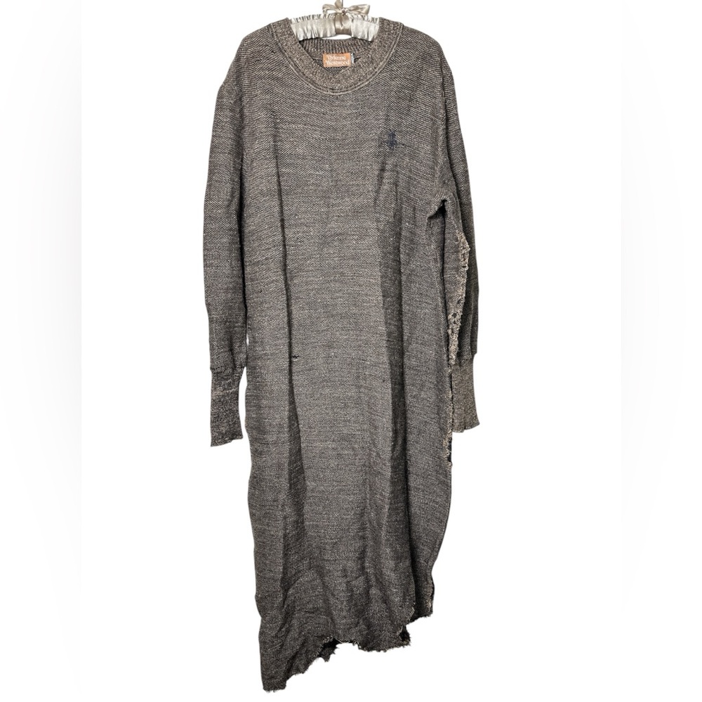 Vivienne Westwood Knit Distressed Long Sleeve Sweater Maxi Dress Unisex